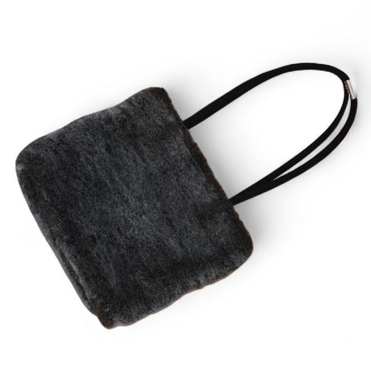 Vintage Y2K Grey Faux Fur Tote Bag