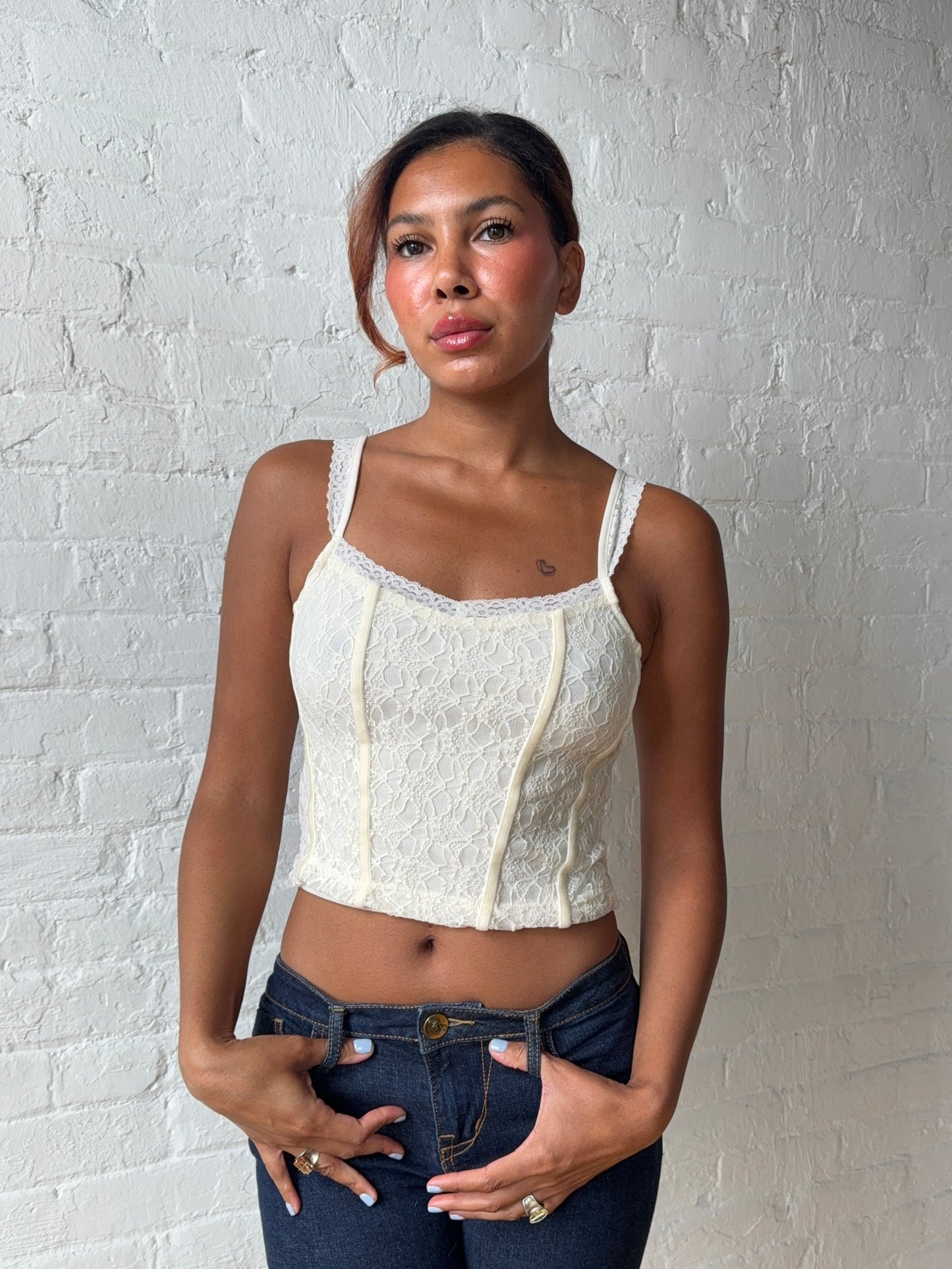 Ivory Lace Tank Top