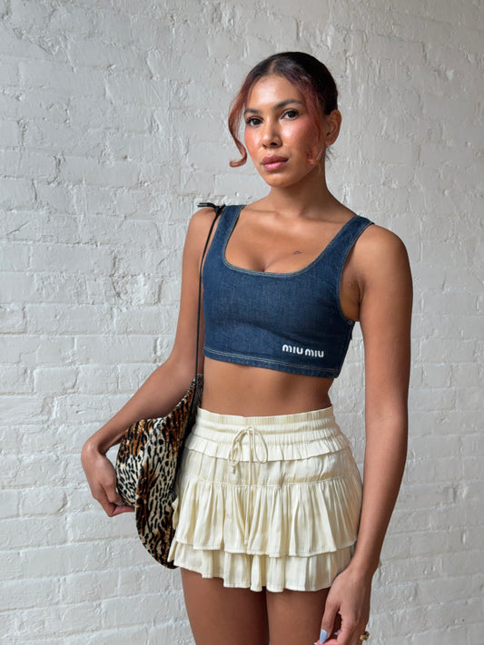 Miu Miu Denim Cropped Tank Top