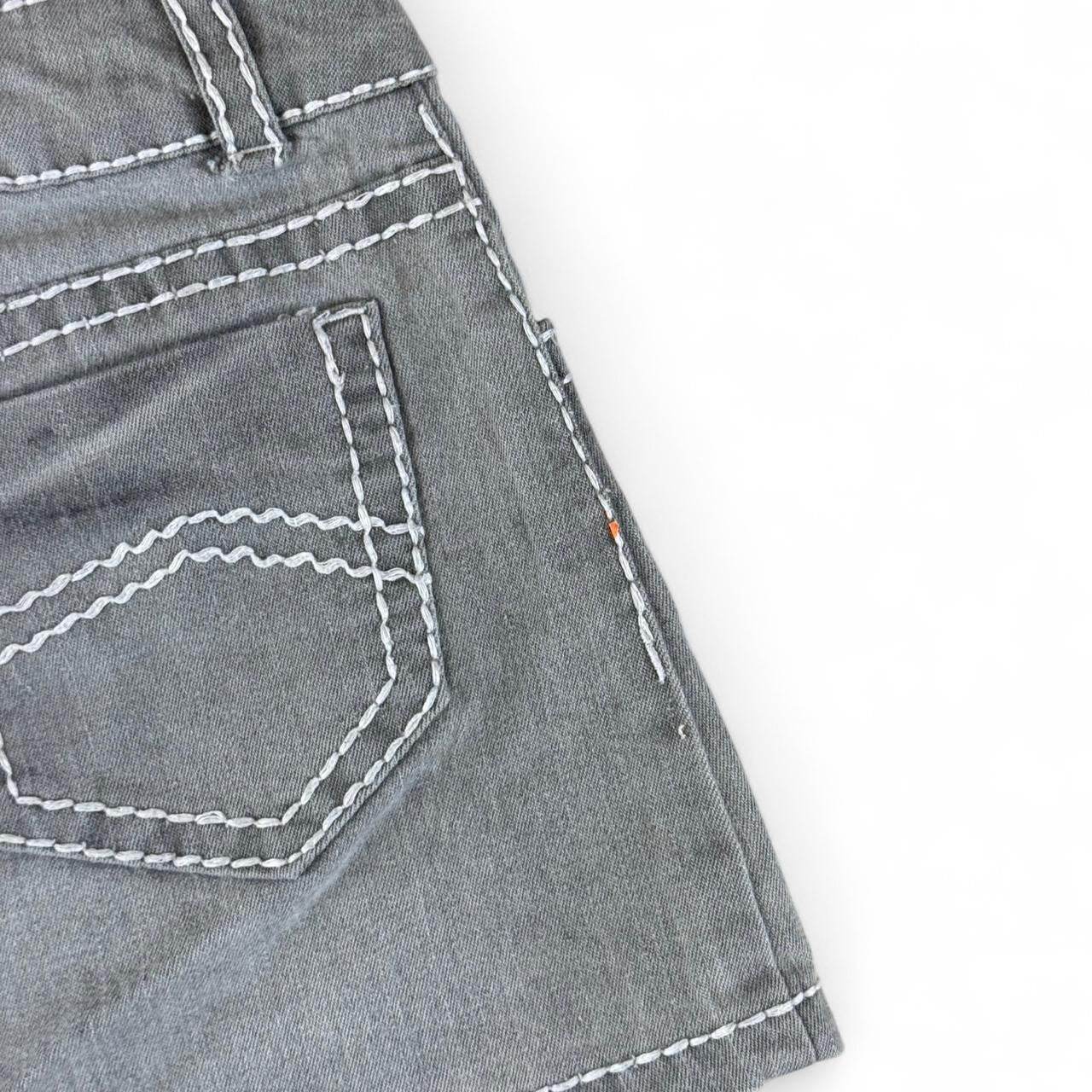 Vintage Y2K Grey Contrast Stitch Low Rise Mini Skirt