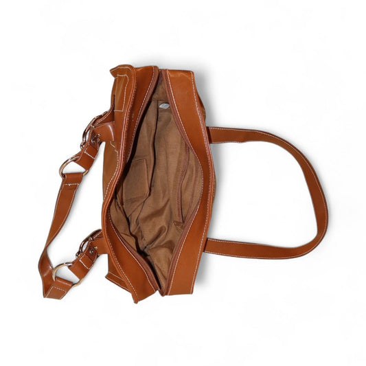 Vintage 90s Cognac Brown Leather Shoulder Bag