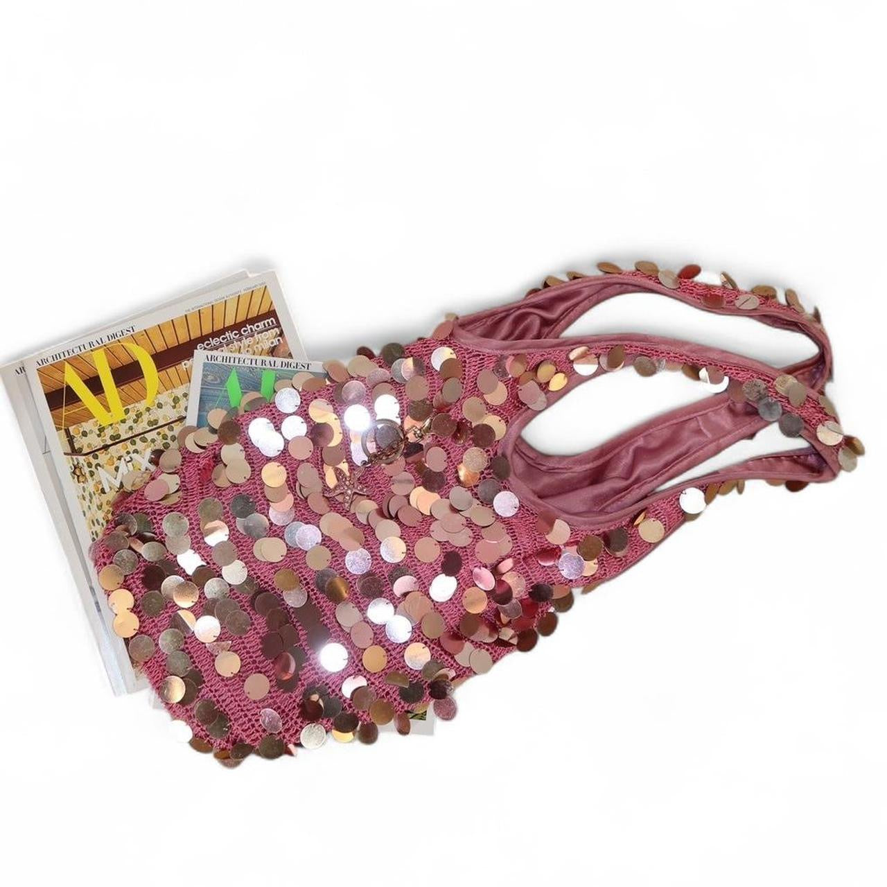Vintage Y2K Pink Sequin Shoulder Bag