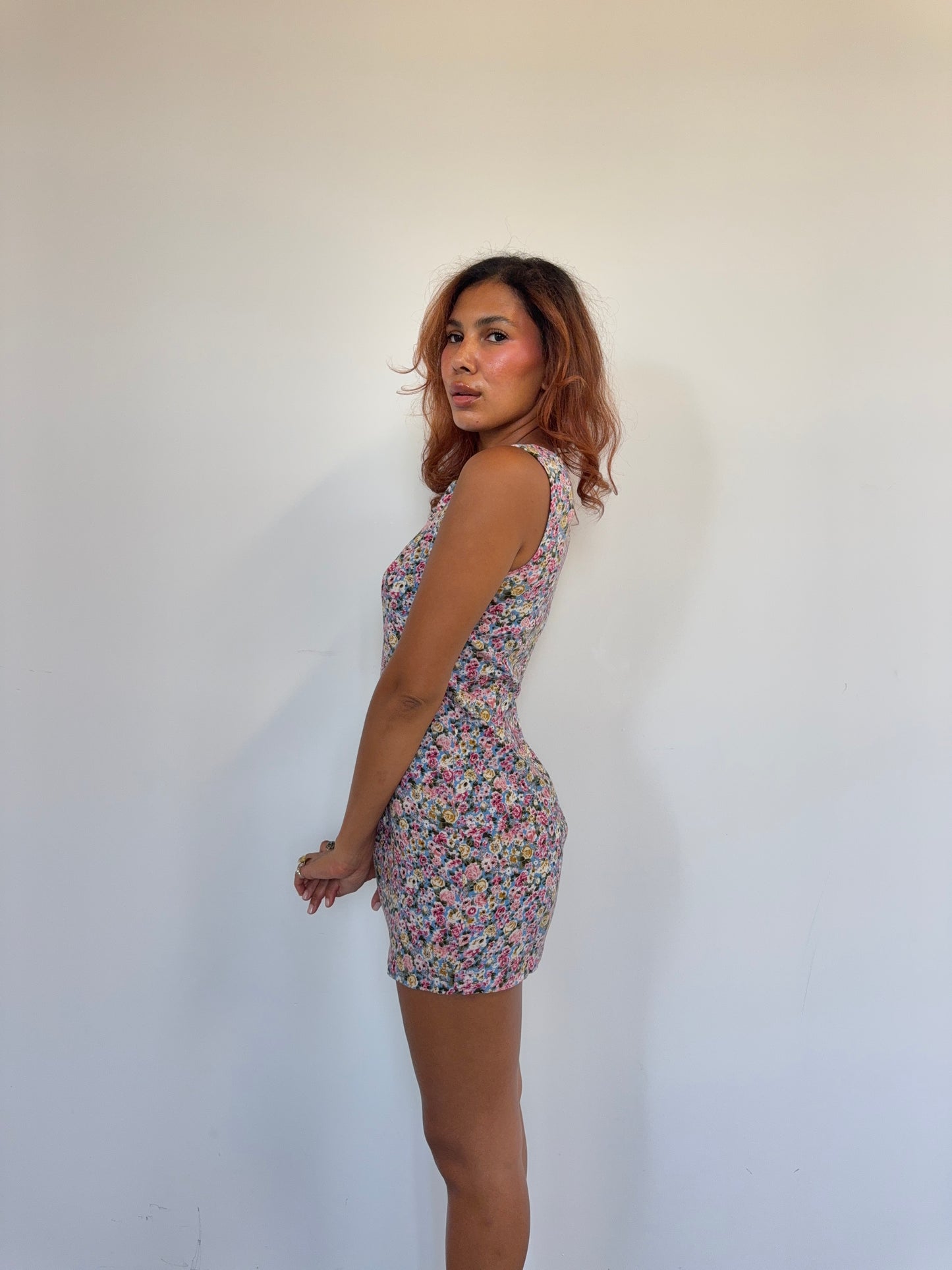 Vintage MOD Intl Floral Micro Mini Dress