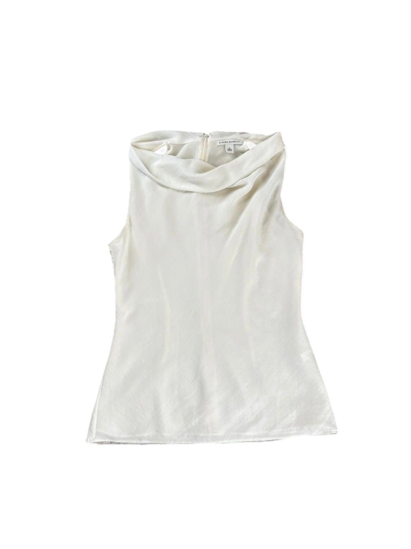 Ivory Draped Cowl Neck Blouse