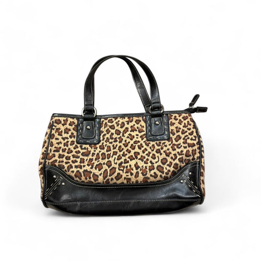 Y2K Leopard Print Structured Shoulder Bag