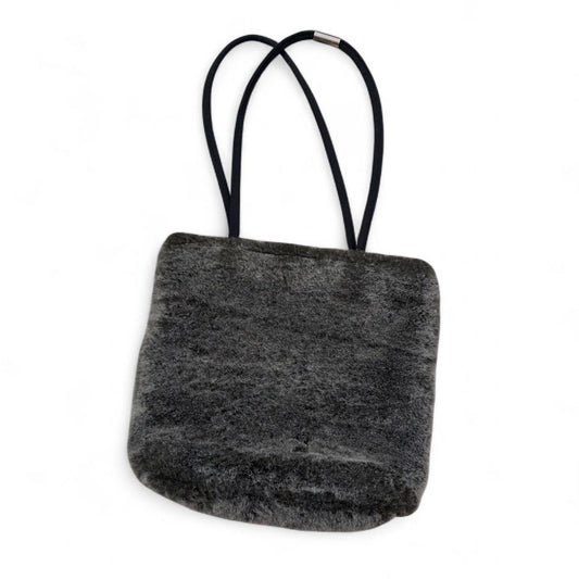 Vintage Y2K Grey Faux Fur Tote Bag