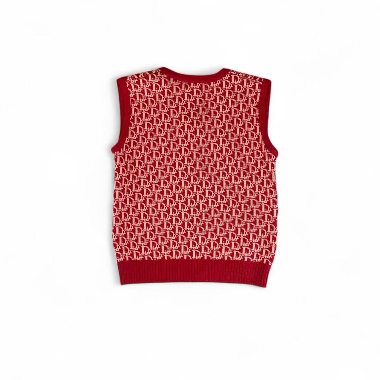 Vintage Christian Dior Logo Monogram Knit Vest