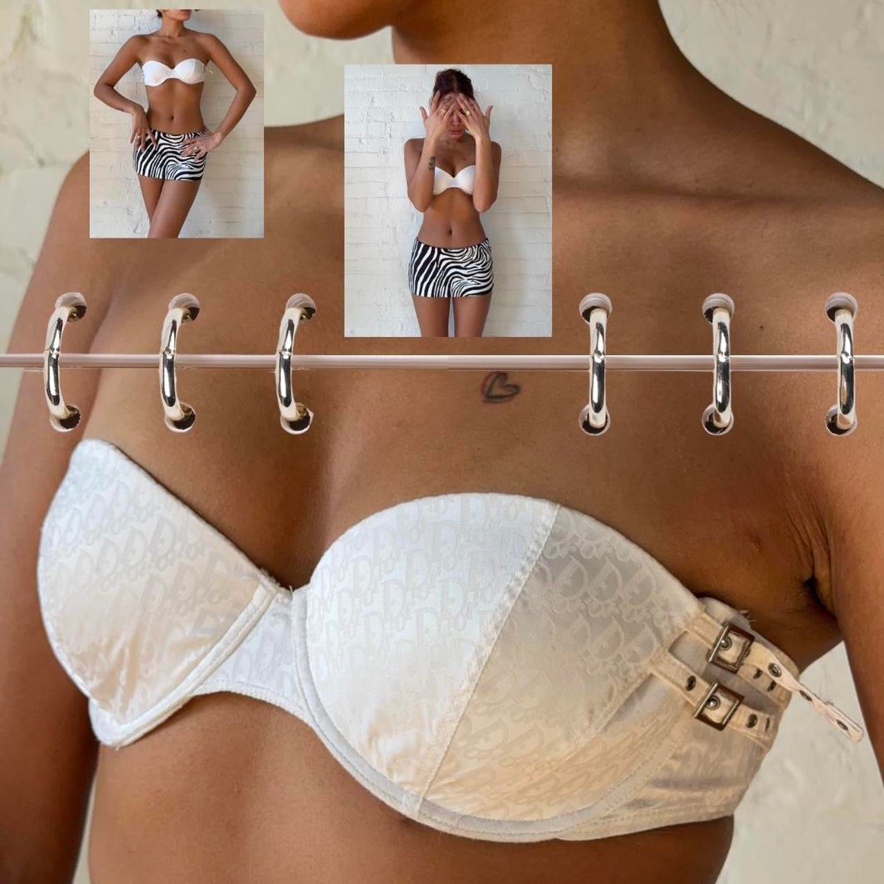 Christian Dior by John Galliano Monogram Strapless Lingerie Top - 36B