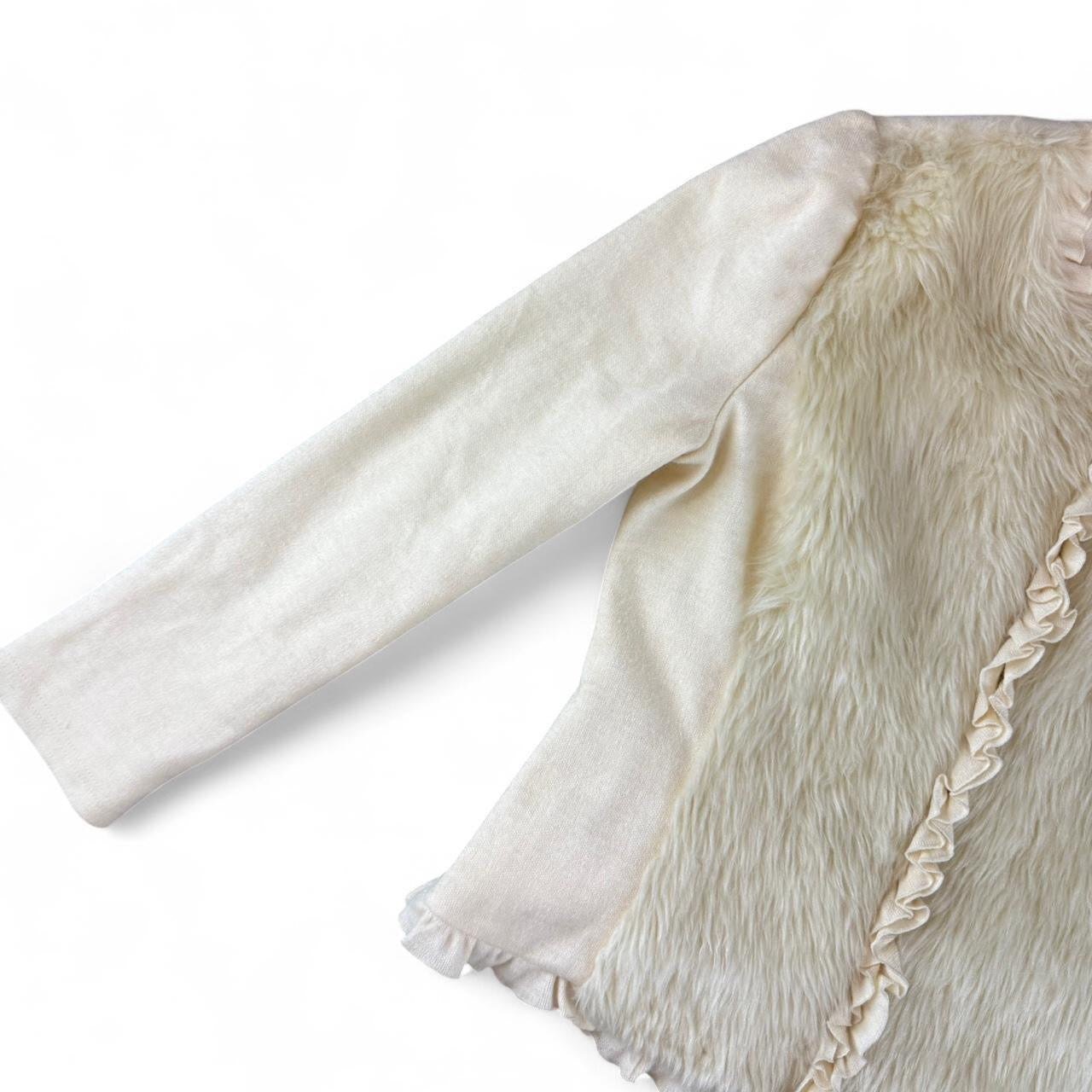 Vintage Cream Faux Fur Trim Jacket
