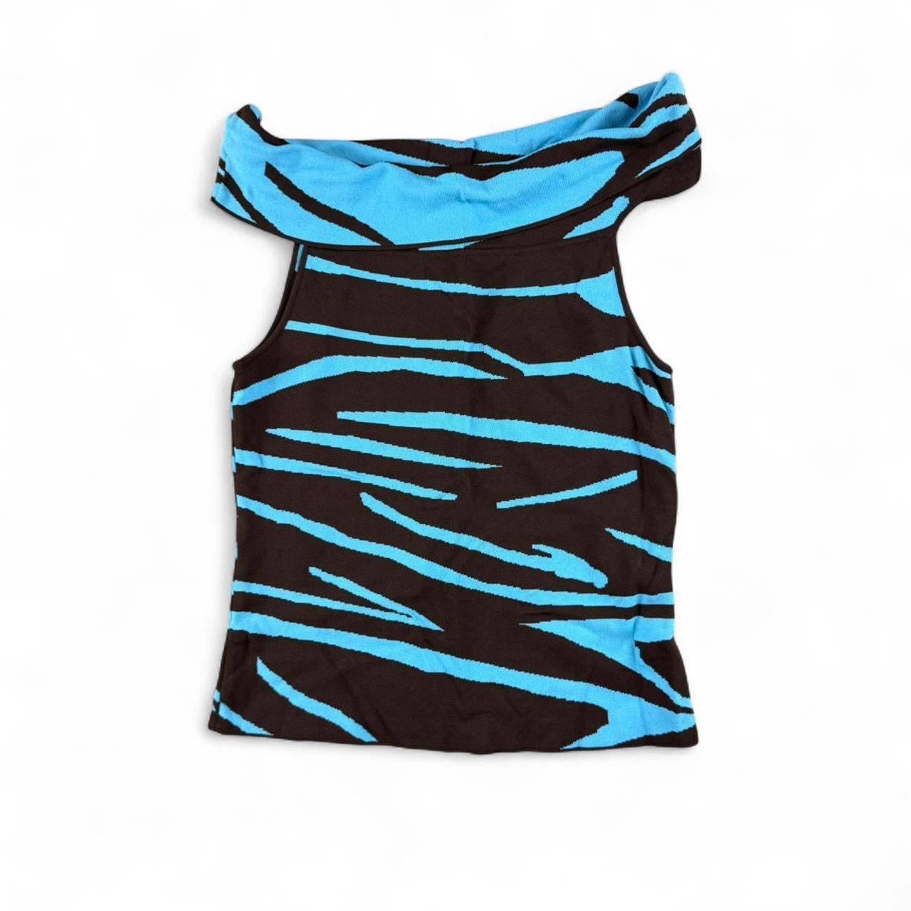 Vintage 90s Zebra Print Knit Top