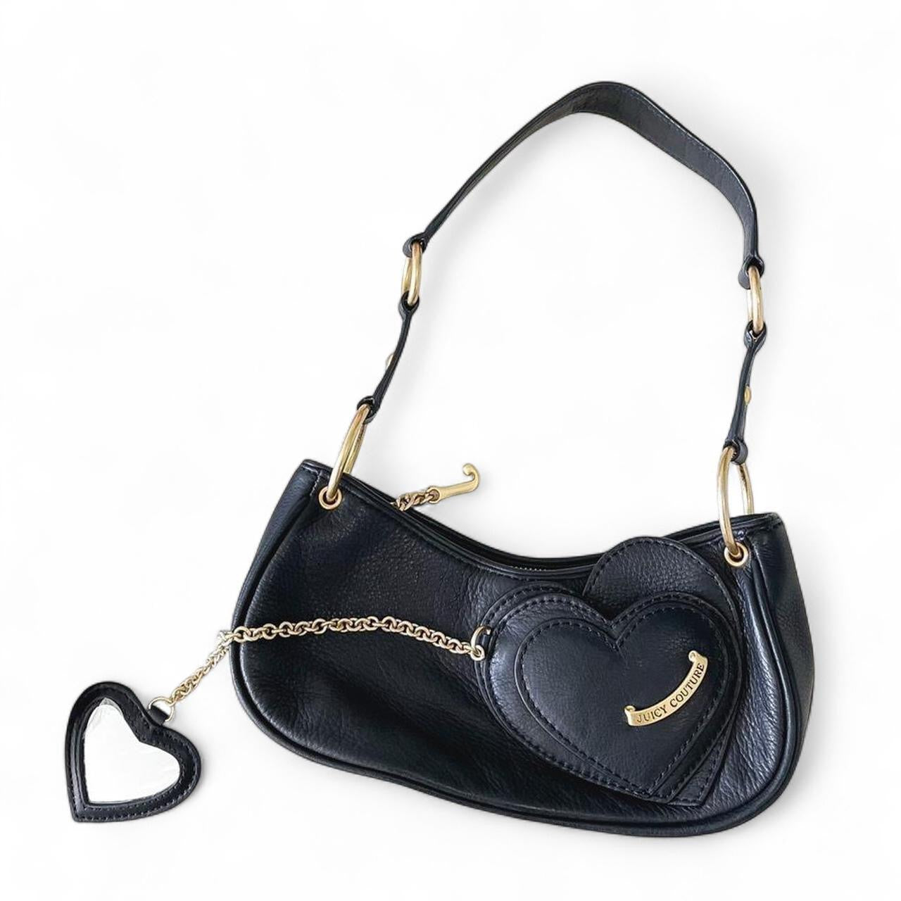 Rare Y2K Juicy Couture Black Heart Shoulder Bag