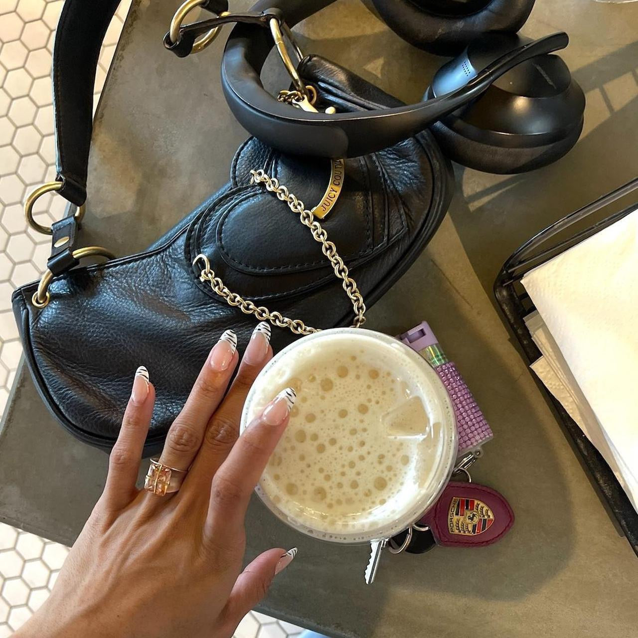 Rare Y2K Juicy Couture Black Heart Shoulder Bag