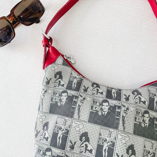 Rare Y2K Playboy Comic Print Shoulder Bag