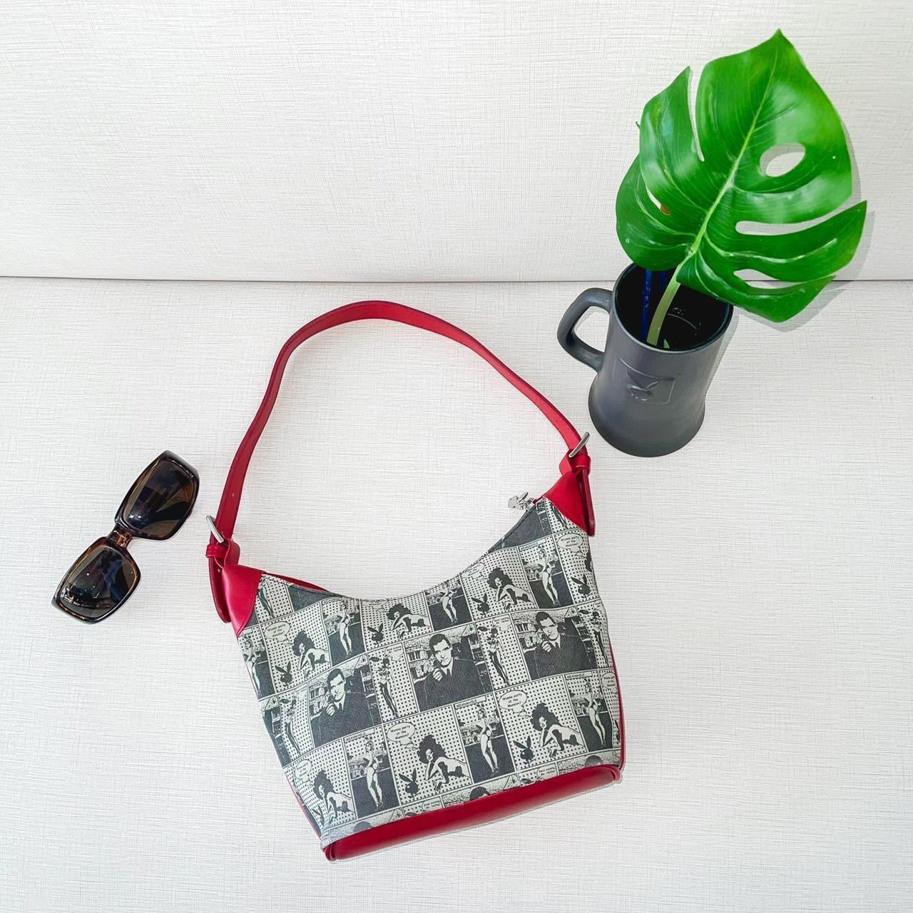 Rare Y2K Playboy Comic Print Shoulder Bag