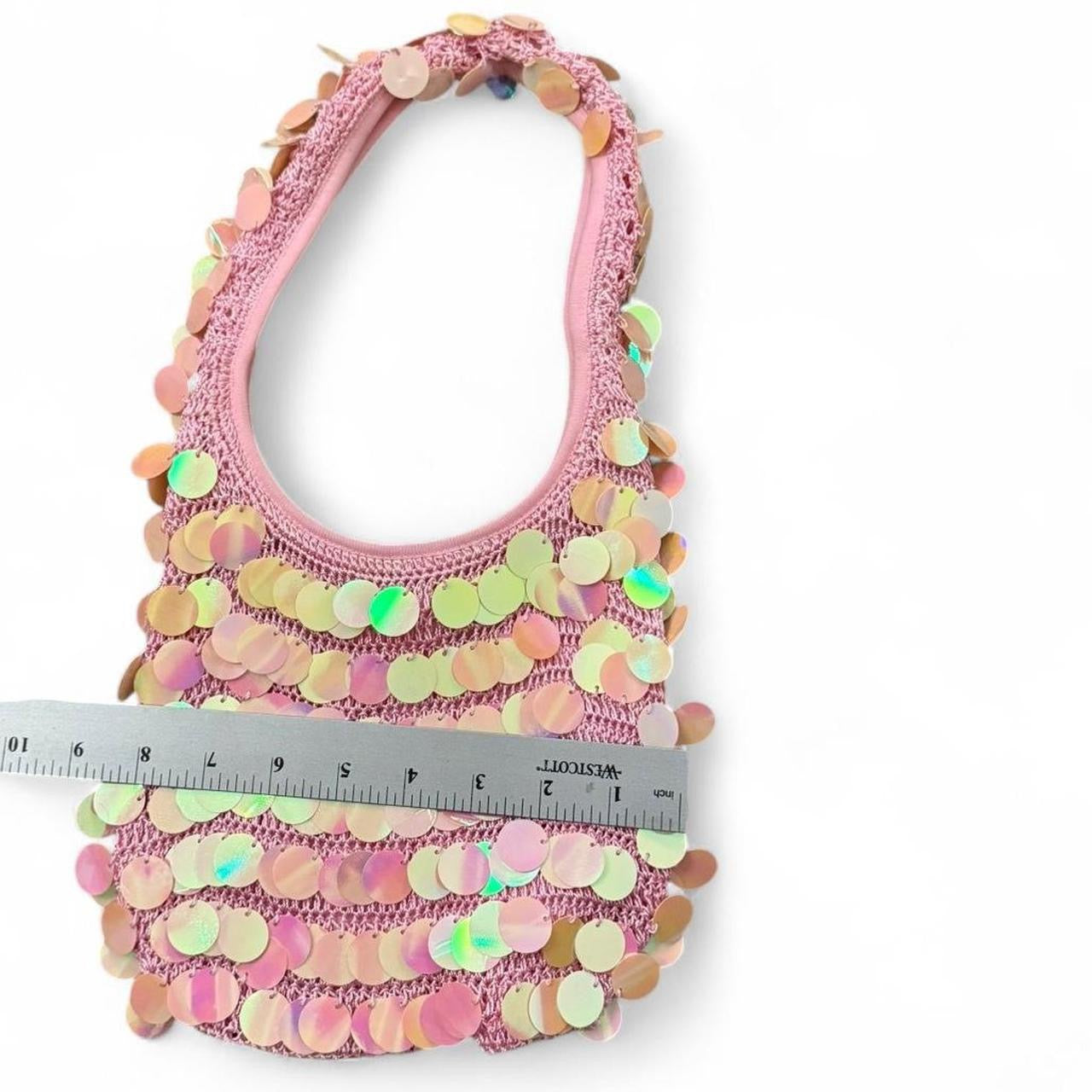 Y2K Pink Iridescent Sequin Mini Shoulder Bag