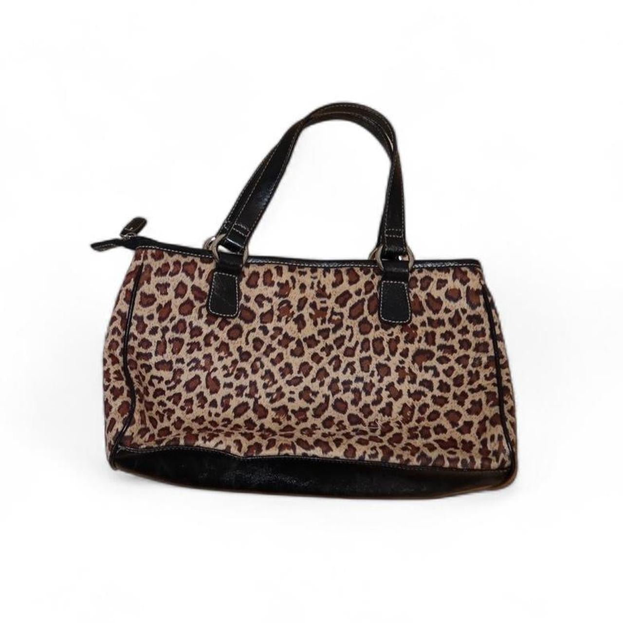 Y2K Leopard Print Structured Shoulder Bag