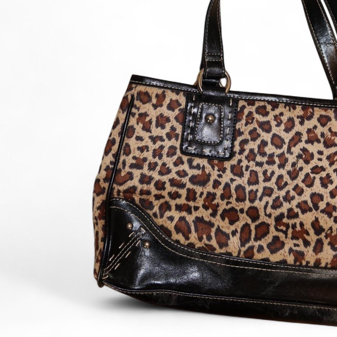 Y2K Leopard Print Structured Shoulder Bag