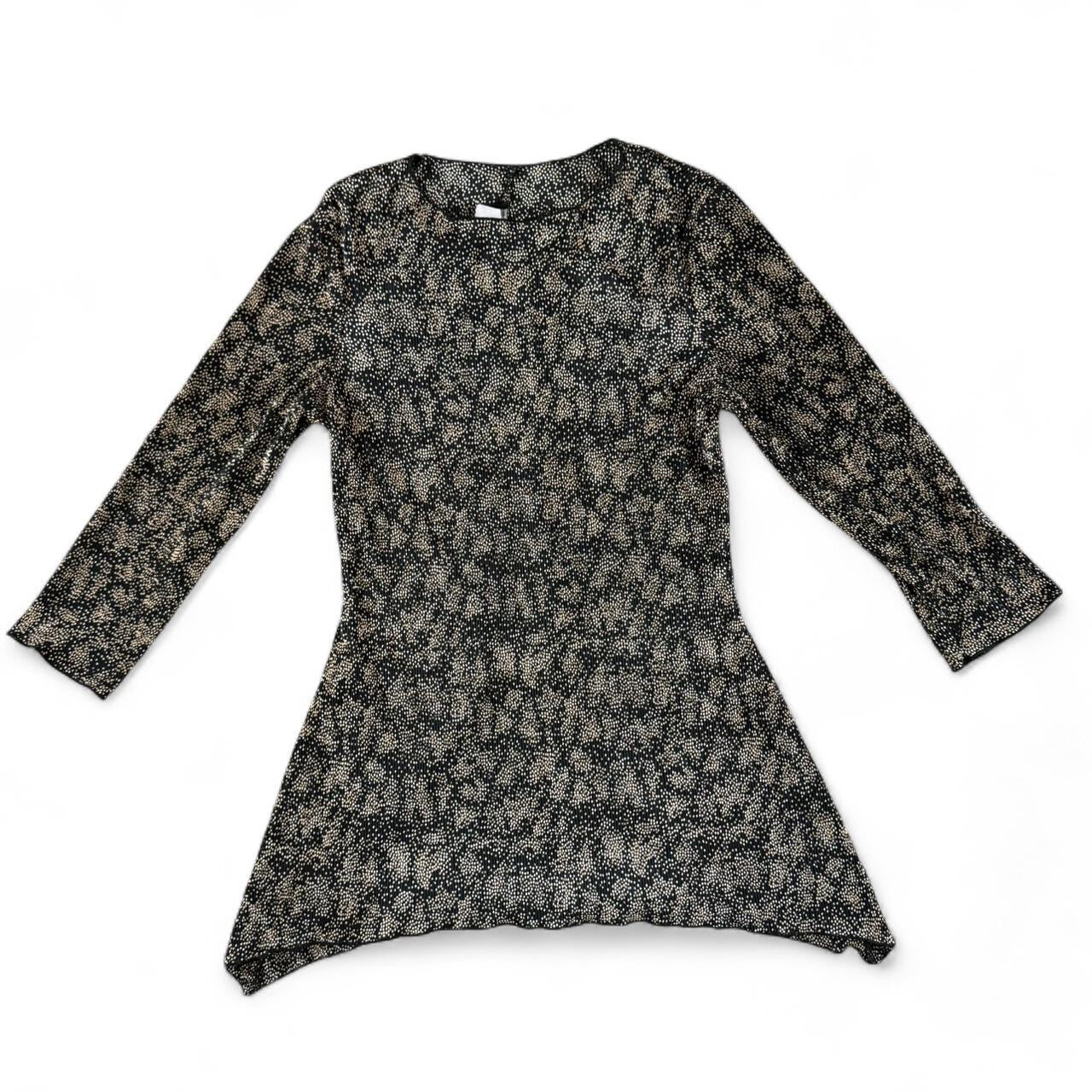 Vintage 90s Abstract Sheer Tunic Blouse
