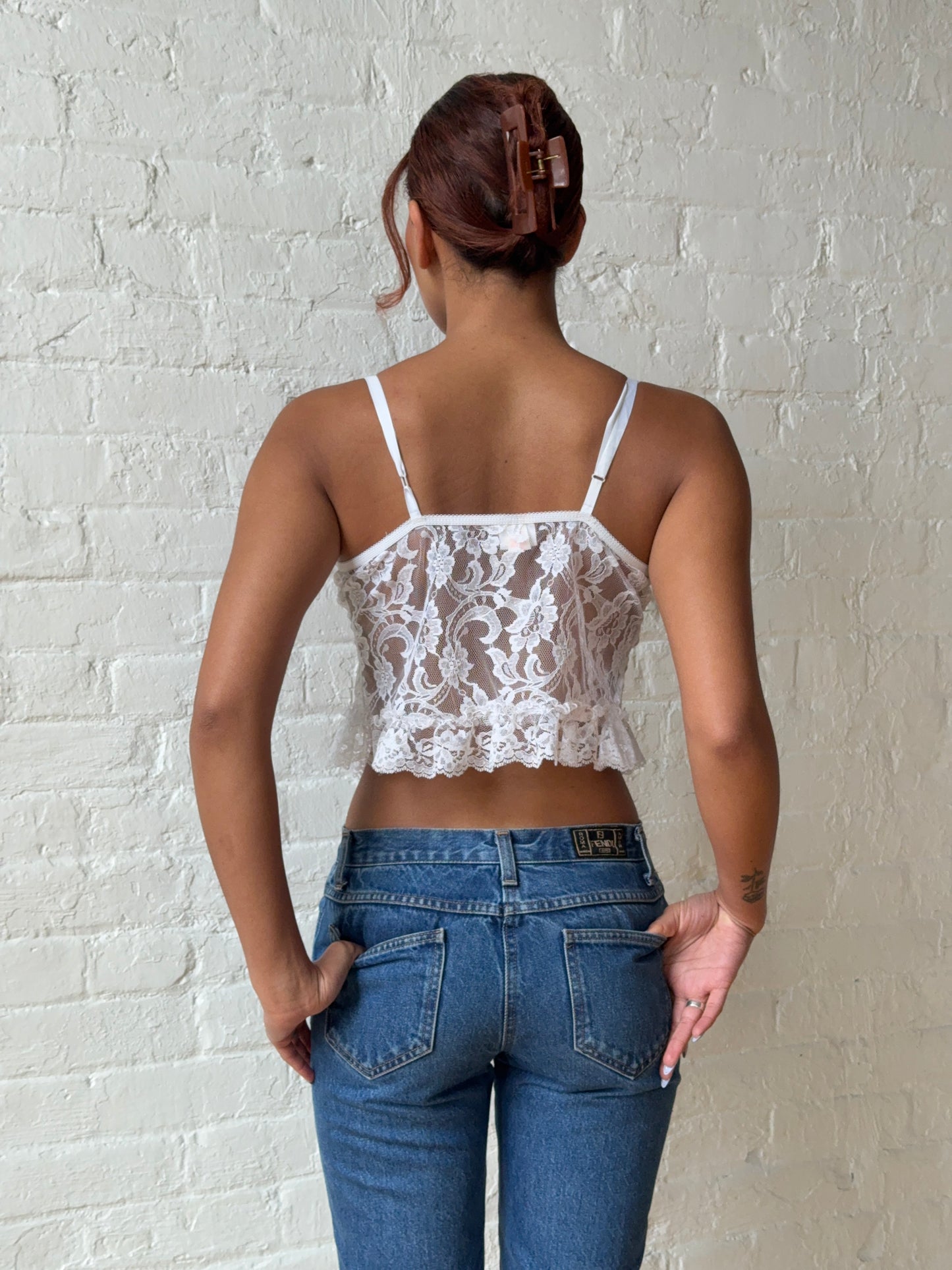 Vintage Frederick’s of Hollywood Red Velvet Lace Corset Top