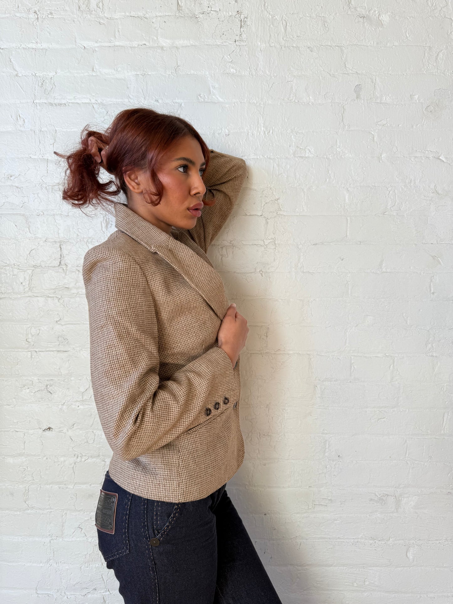 Vintage Brown Wool Tailored Blazer