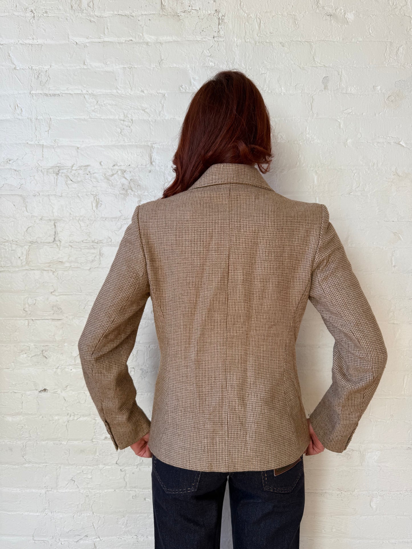 Vintage Brown Wool Tailored Blazer