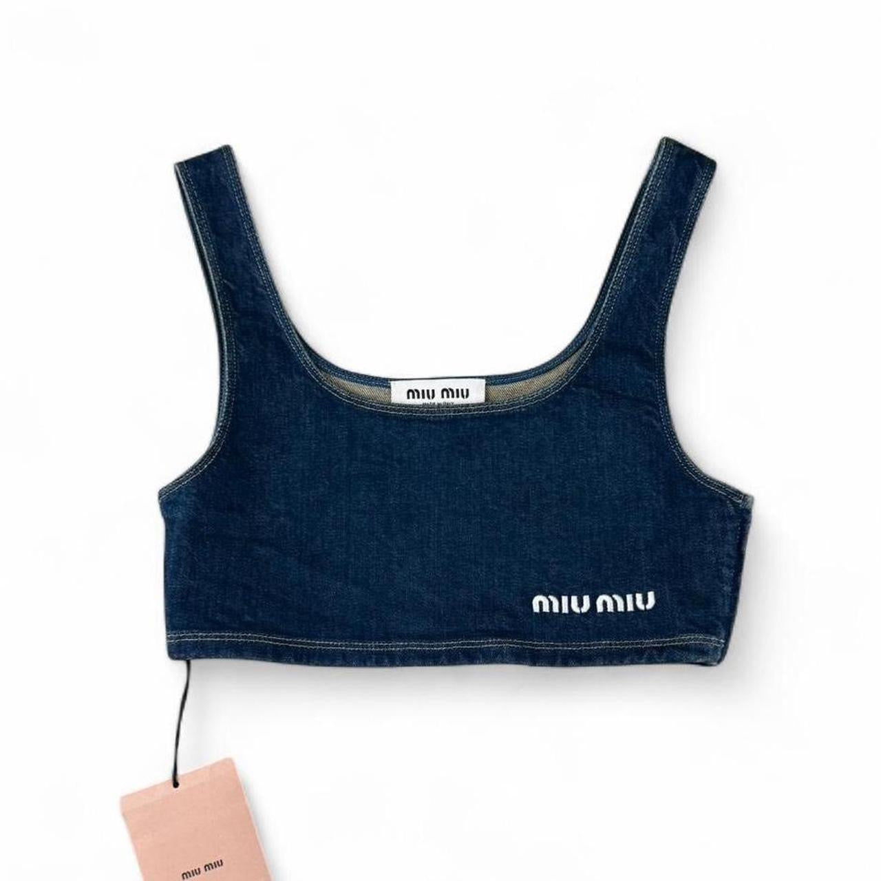Miu Miu Denim Cropped Tank Top