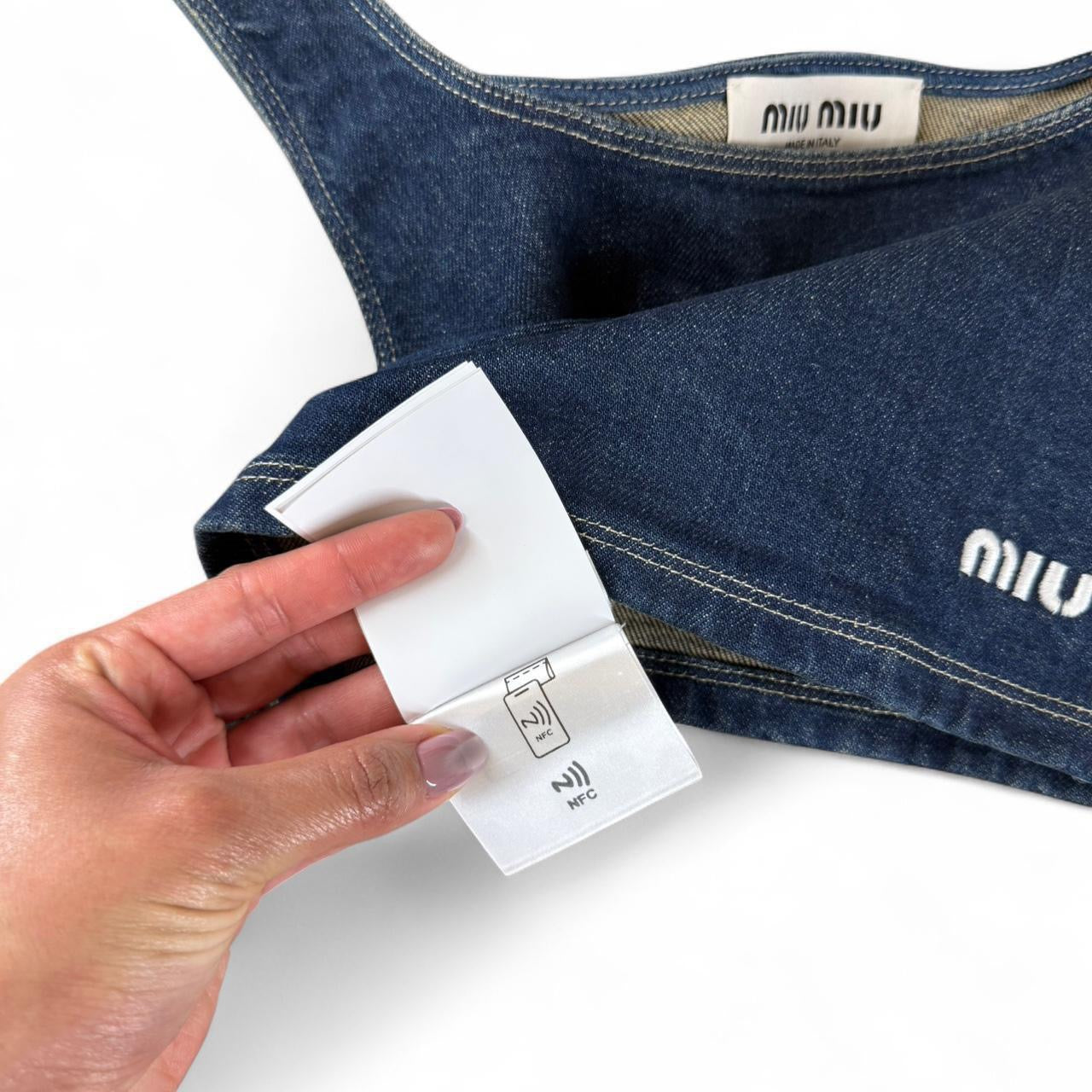 Miu Miu Denim Cropped Tank Top