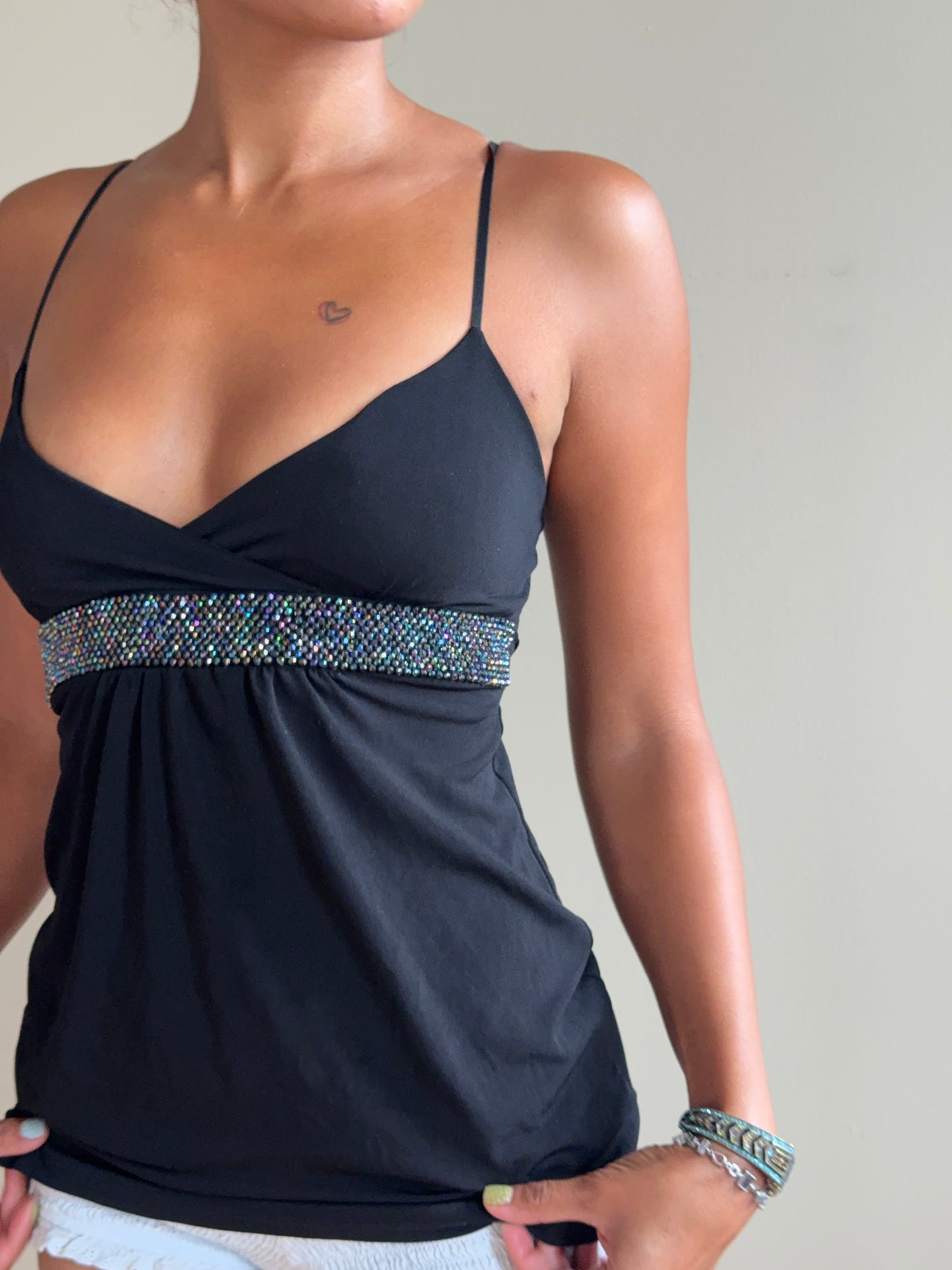 Vintage Y2K Beaded Empire Waist Cami