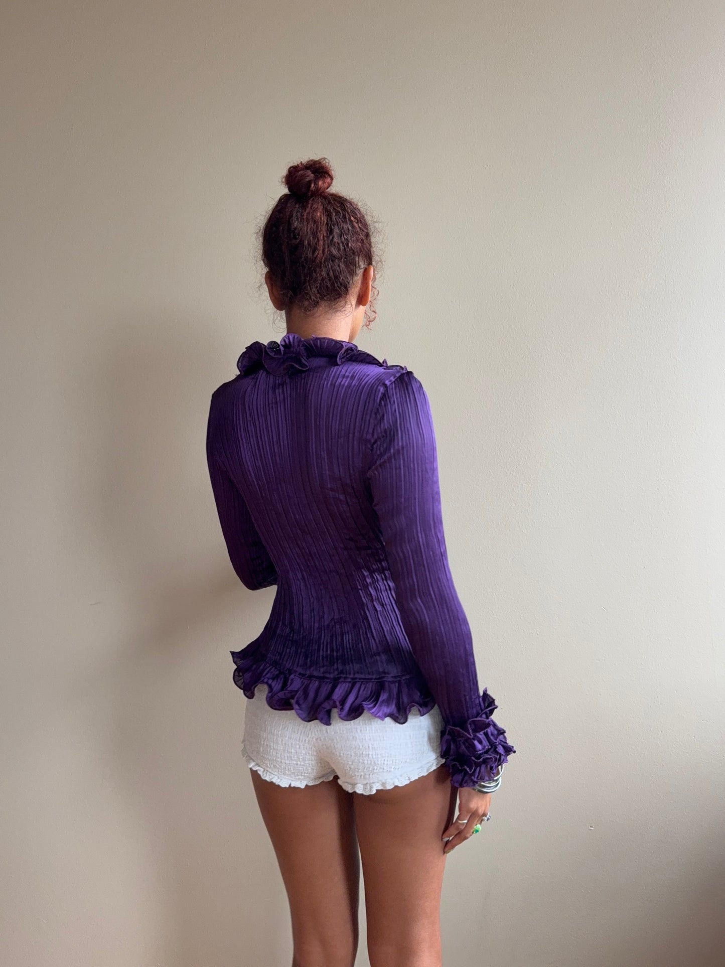 Vintage Rossi Roma Silk Ruffle Blouse