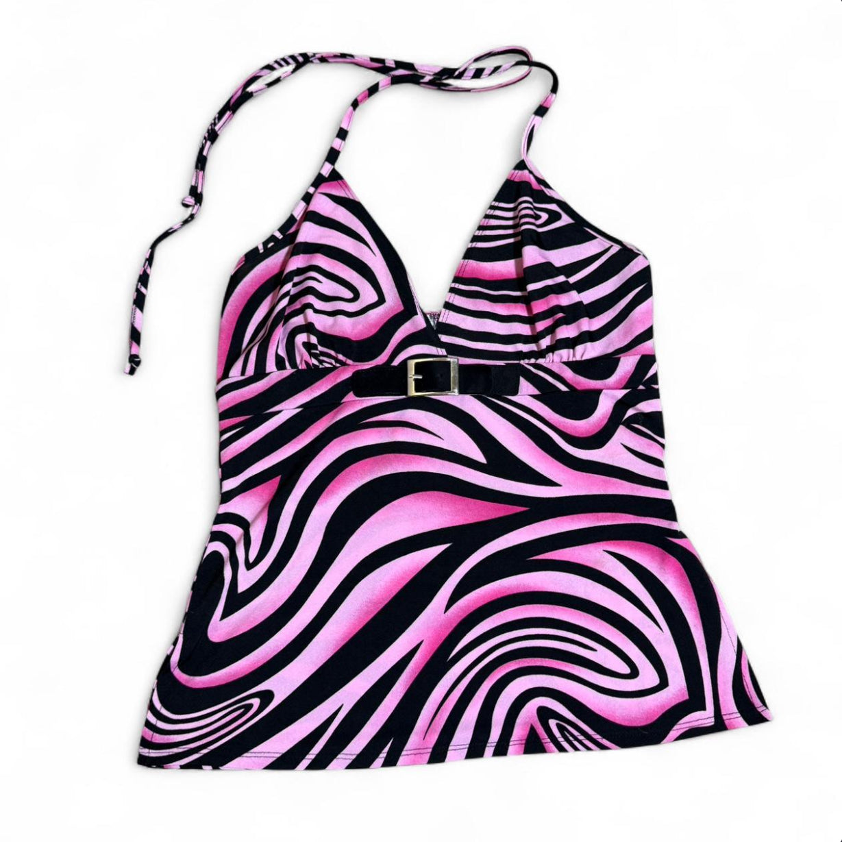 Vintage Y2K Pink Psychedelic Halter Top