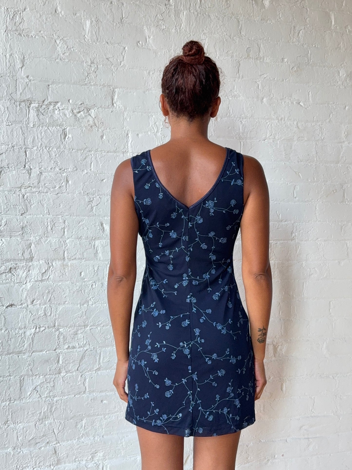 Vintage City Triangles Midnight Rose Mini Dress