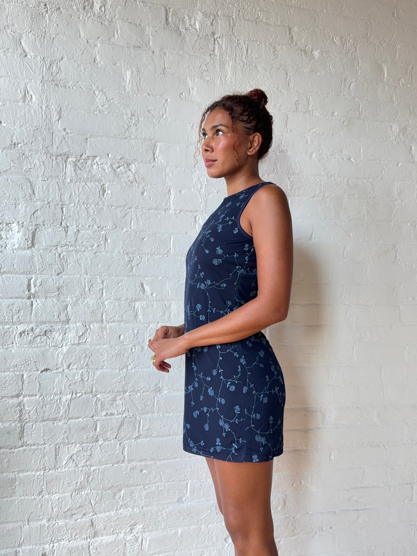 Vintage City Triangles Midnight Rose Mini Dress