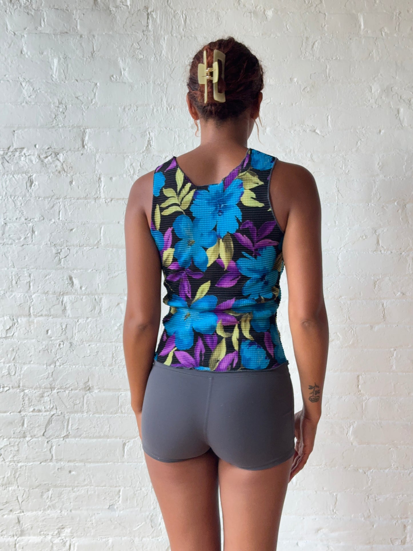 Textured Floral Stretch Tank