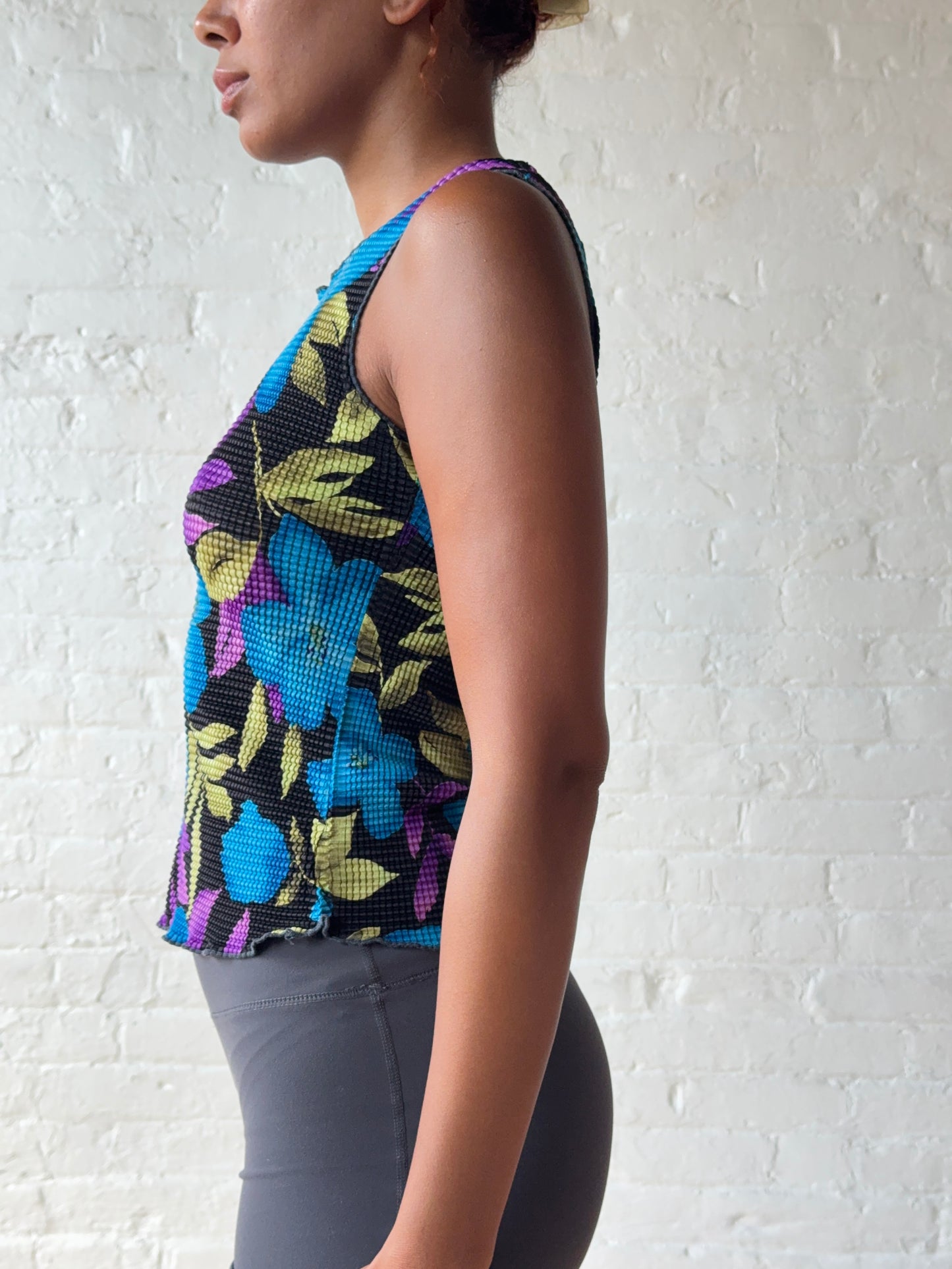 Textured Floral Stretch Tank