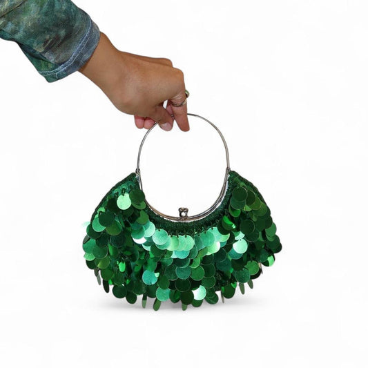 Vintage Y2K Emerald Sequin Mini Bag