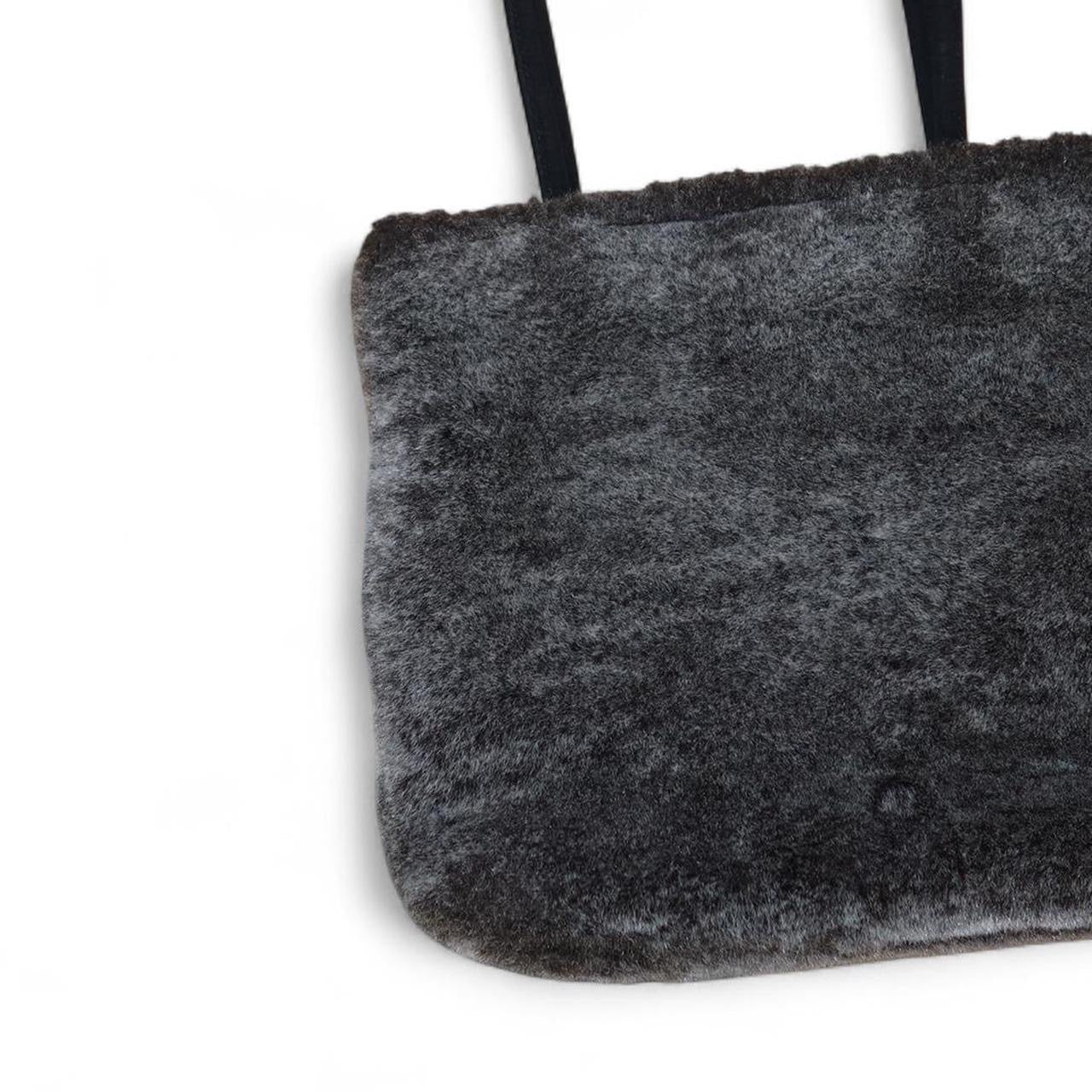 Vintage Y2K Grey Faux Fur Tote Bag