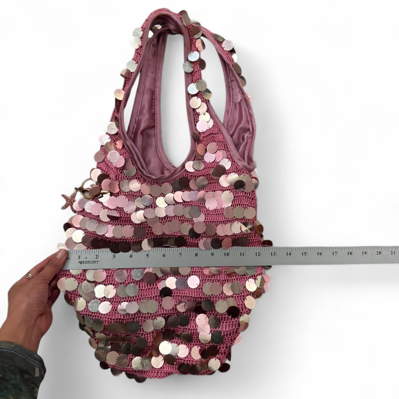 Vintage Y2K Pink Sequin Shoulder Bag