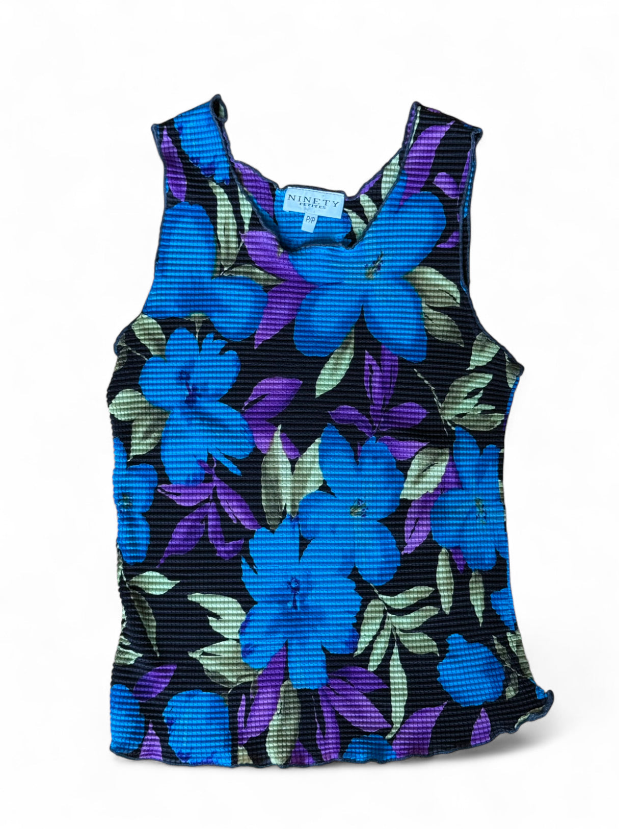 Textured Floral Stretch Tank