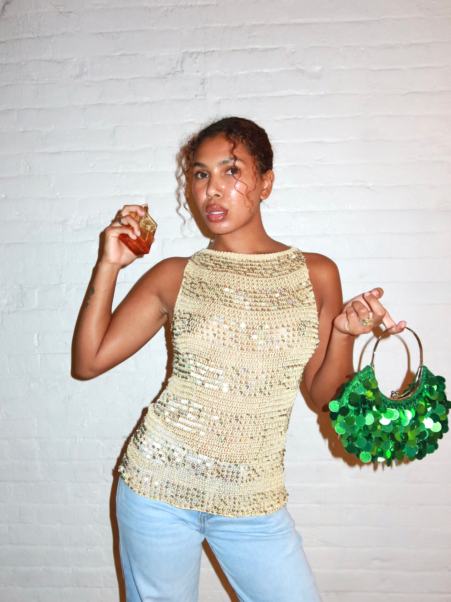 The Gilded Pearl Crochet Tank