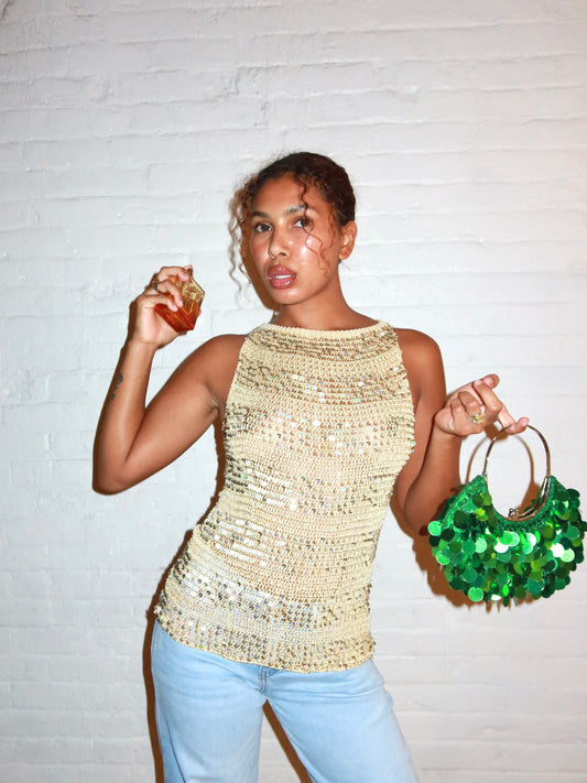 The Gilded Pearl Crochet Tank