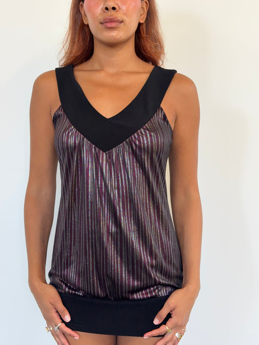 Metallic Stripe 2000's Tunic Top