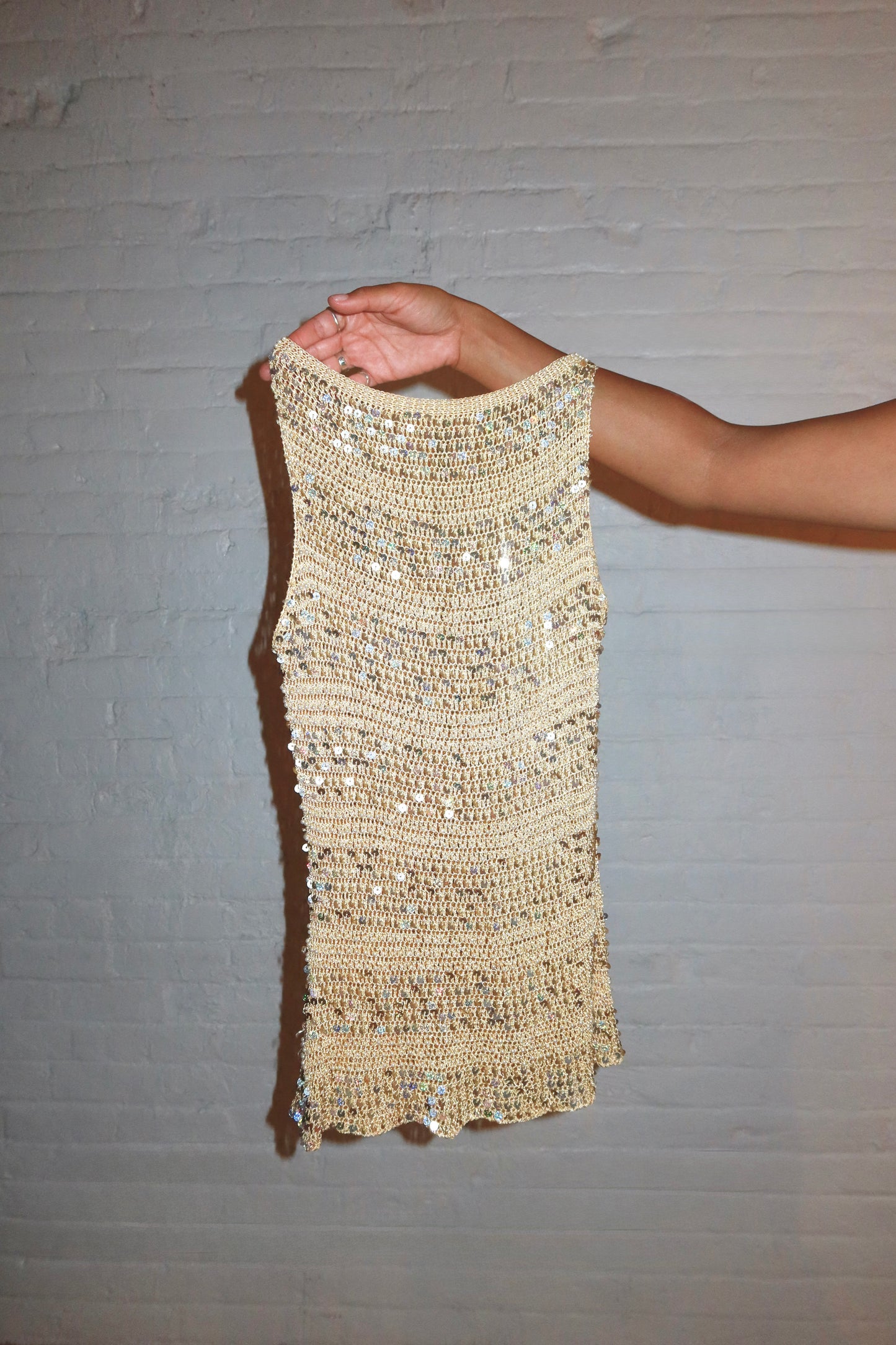The Gilded Pearl Crochet Tank