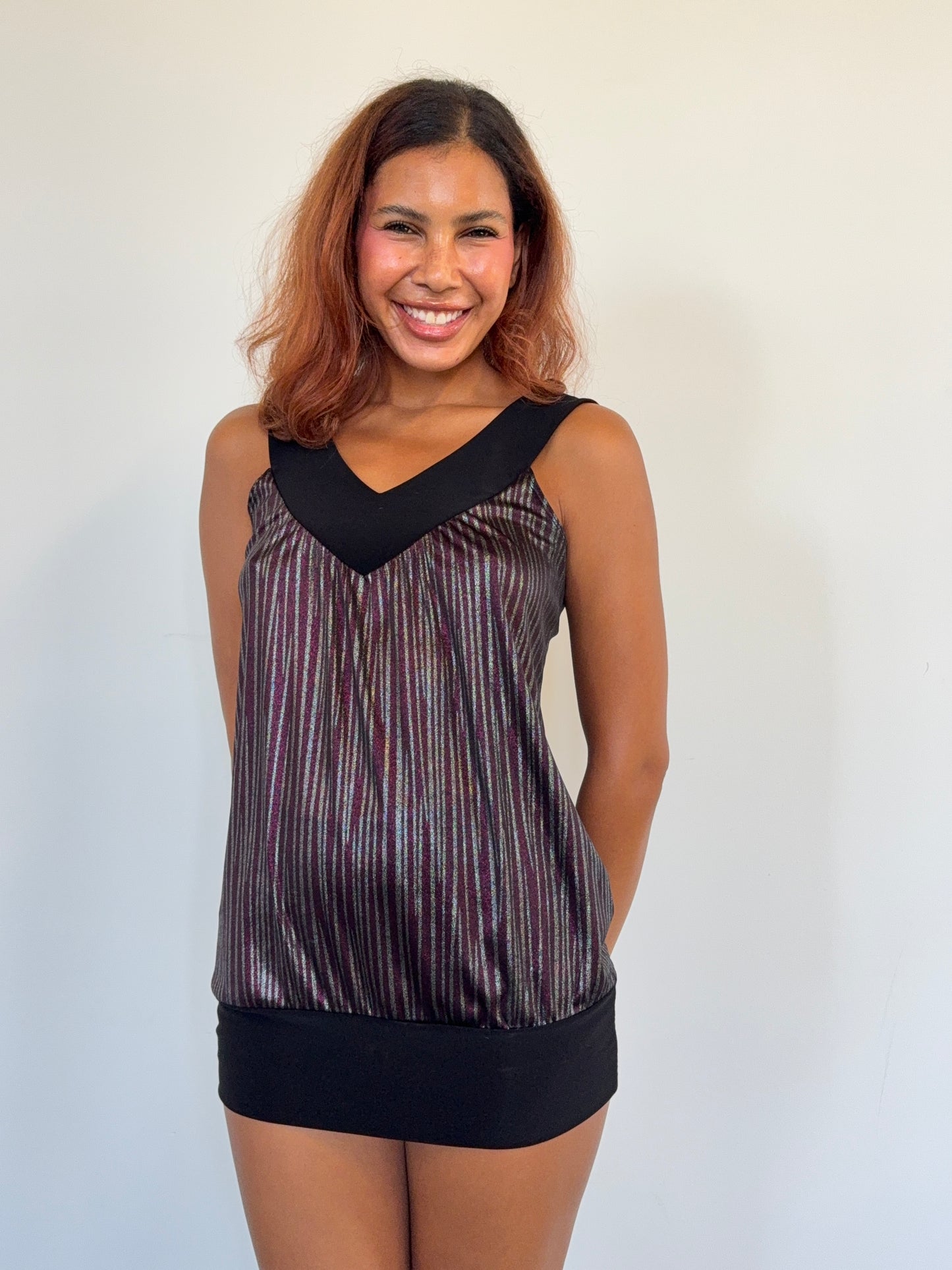 Metallic Stripe 2000's Tunic Top