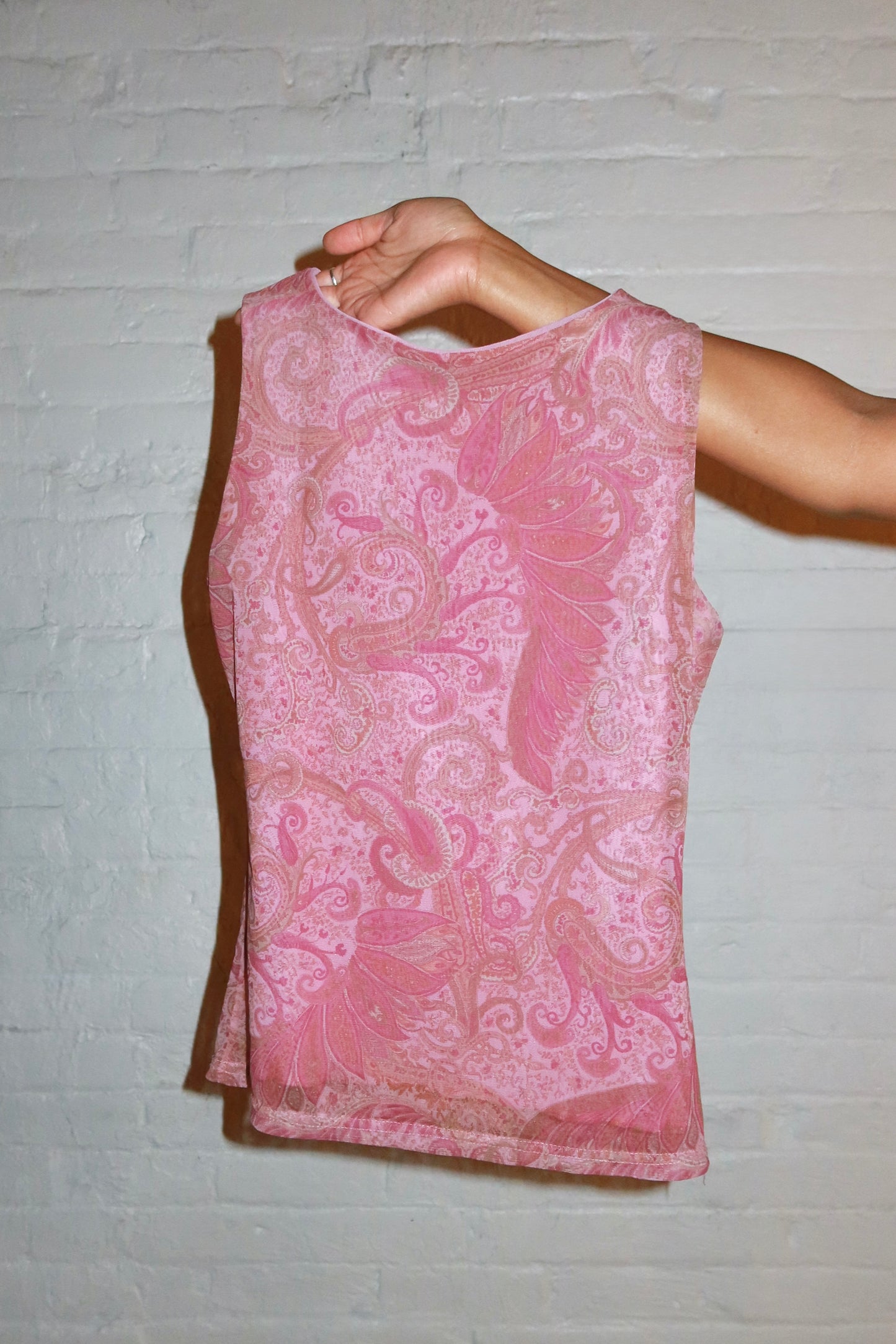 The Pink Paisley Mesh Top