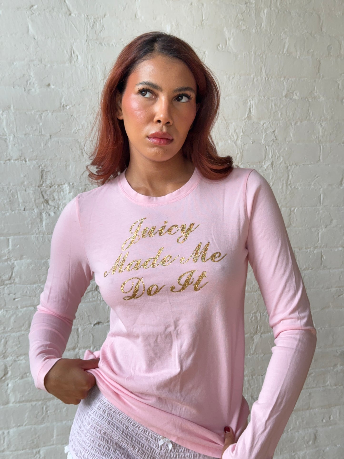 Vintage Juicy Couture "Juicy Made Me Do It" Long Sleeve Top