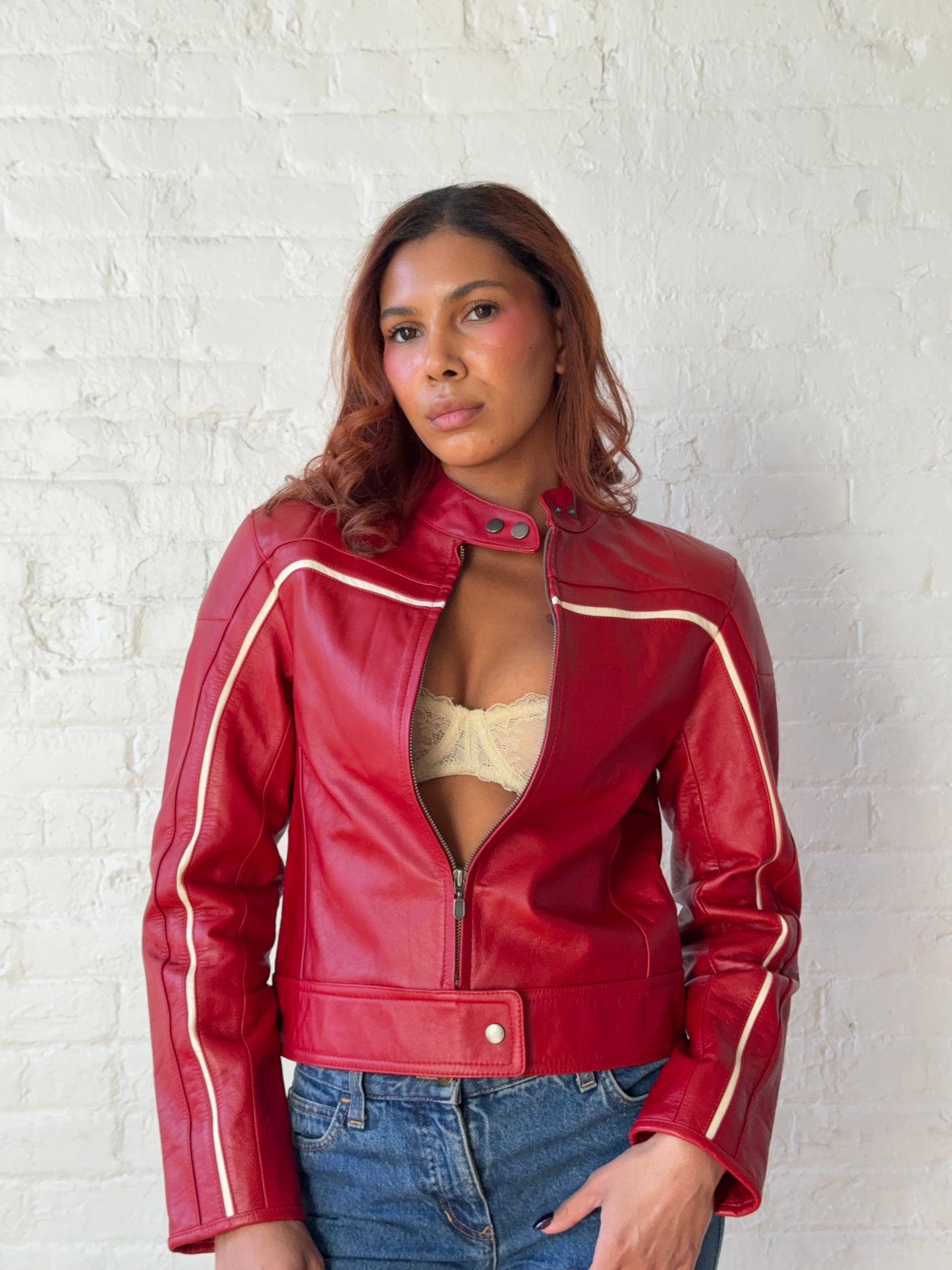 Vintage Red Racing Moto Jacket | Y2K F1 Style