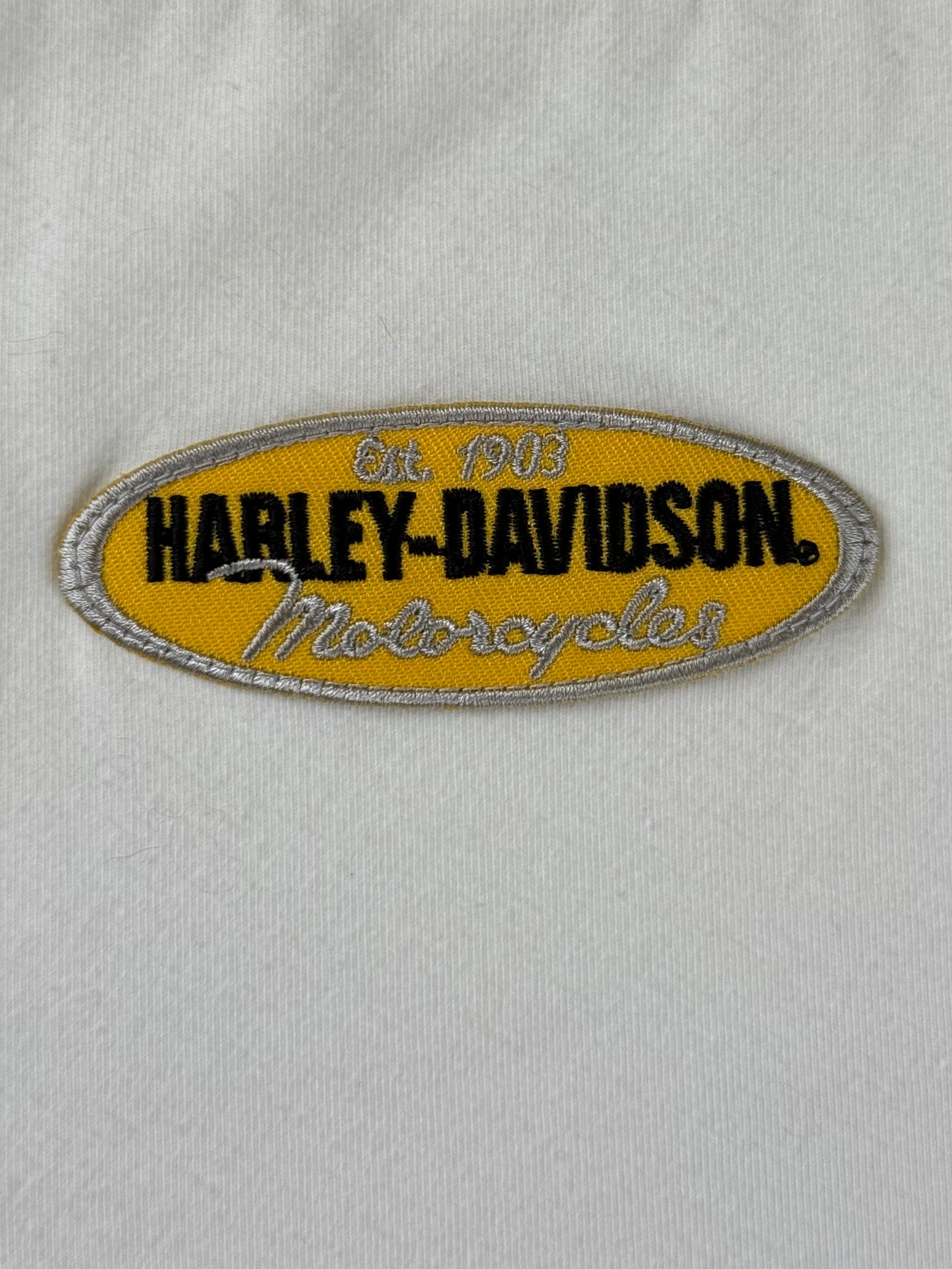 Vintage Y2K Harley-Davidson Logo Tank Top | White Motorcycle Shirt