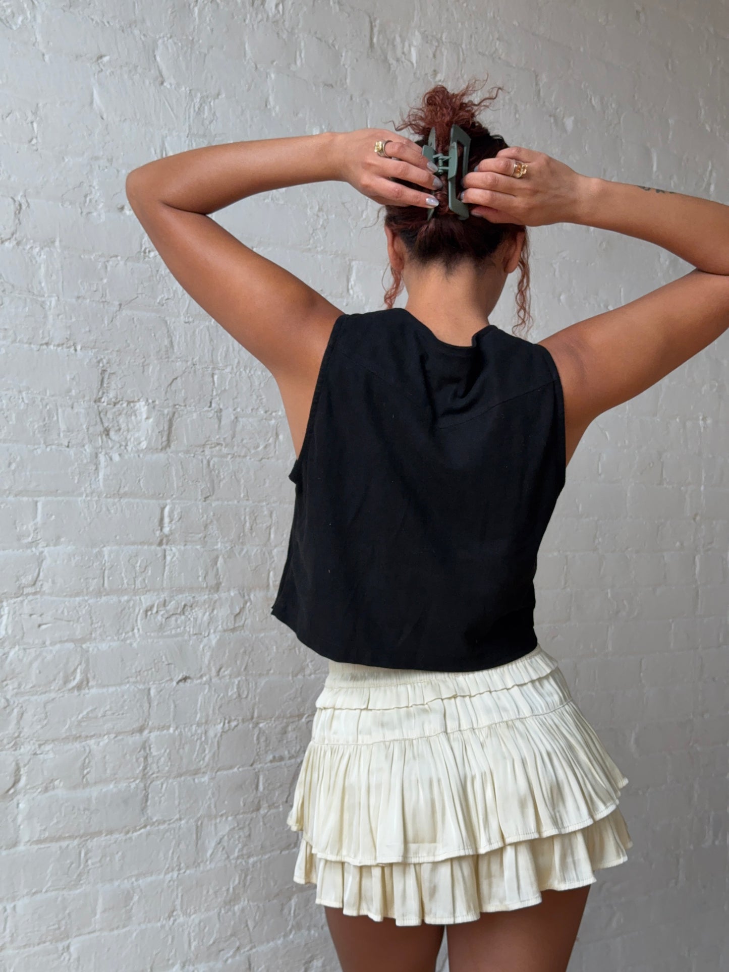 Vintage Y2K Black Fringe Vest Top