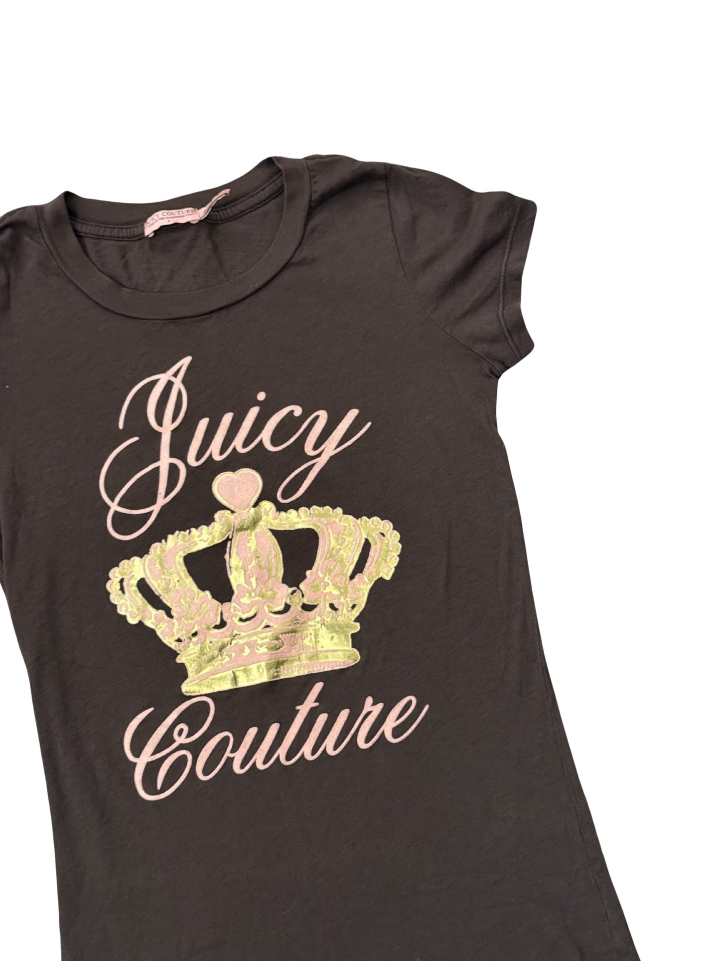 Vintage Y2K Juicy Couture Crown Logo Baby Tee