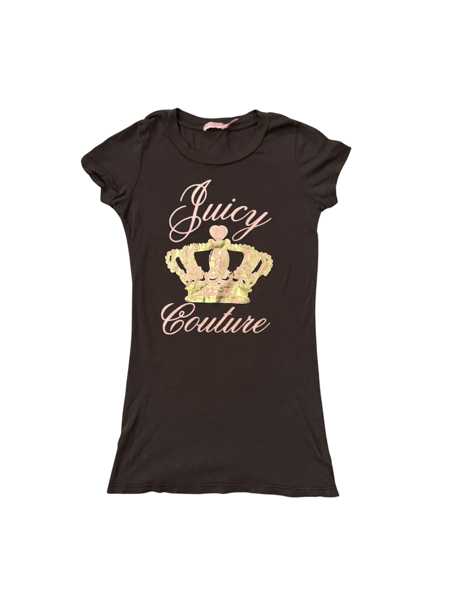 Vintage Y2K Juicy Couture Crown Logo Baby Tee